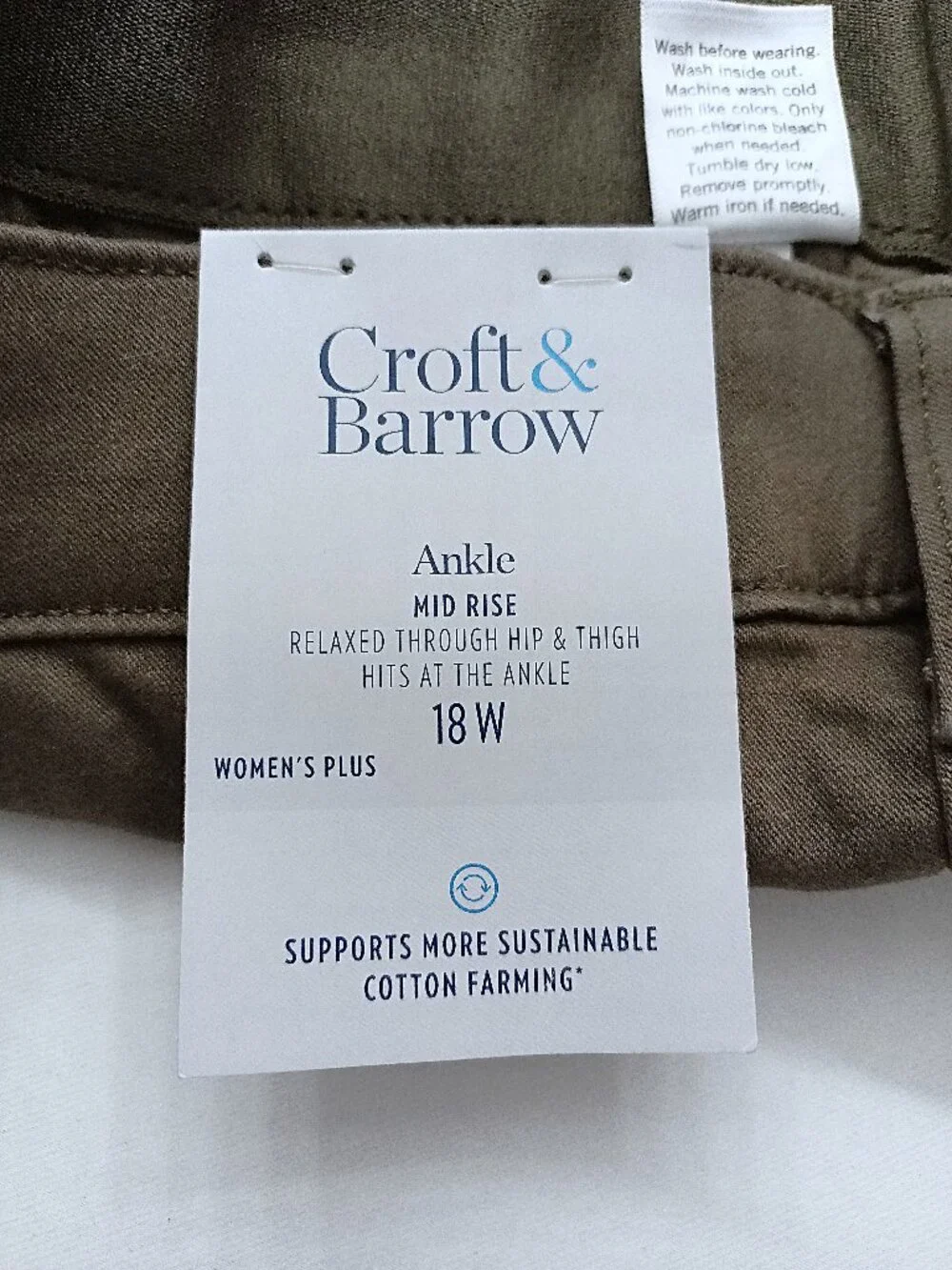 CROFT & BARROW Utility Ankle Pants. Plus Size 18W